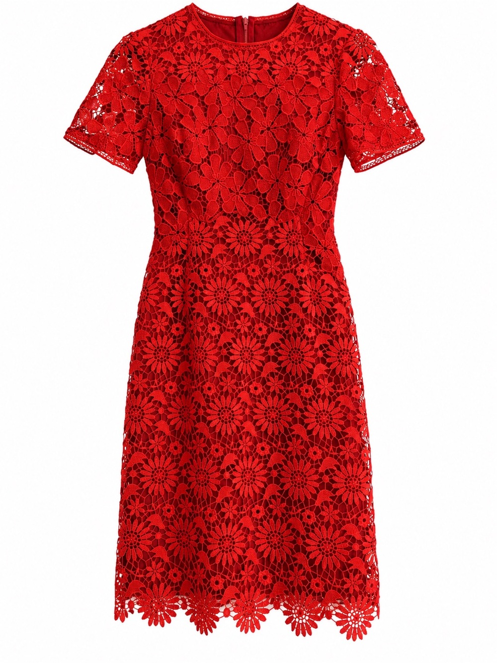 Karen Millen Red Floral Lace Sheath Dress